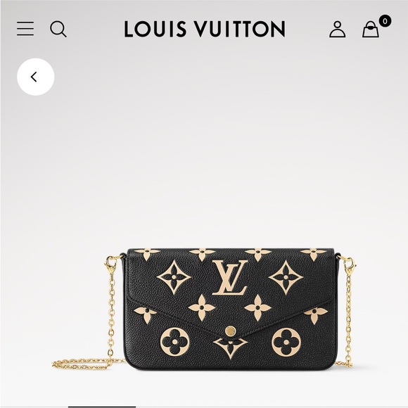 Louis Vuitton Felicie Pochette Bag Black and Beige - Picture 7 of 11